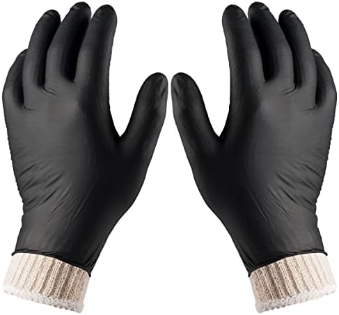 BBQ Gloves 4 Cotton Glove Liners and 100 Disposable Gloves Washable Cotton Liners Powder Latex Free Nitrile Gloves