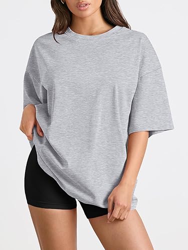 Trendy Queen Womens Oversized Summer T Shirts Plus Size Spring Cute Casual Tops Short Sleeves Fashion Workout Clothes - Image 5