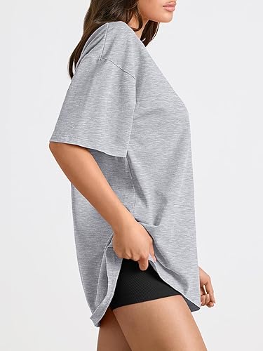 Trendy Queen Womens Oversized Summer T Shirts Plus Size Spring Cute Casual Tops Short Sleeves Fashion Workout Clothes - Image 3