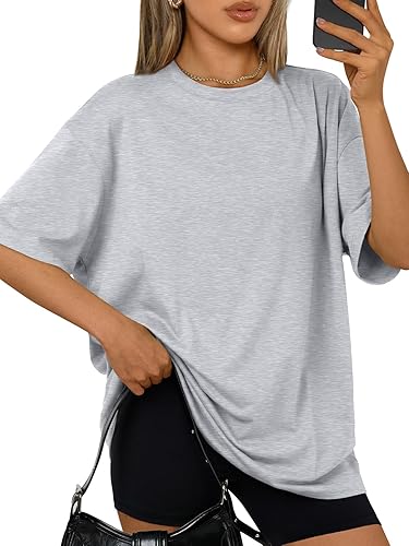 Trendy Queen Womens Oversized Summer T Shirts Plus Size Spring Cute Casual Tops Short Sleeves Fashion Workout Clothes
